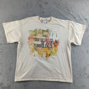 Vintage Dream Theater T-Shirt Mens XL Cream 2002 World Tourbulence Band Tee